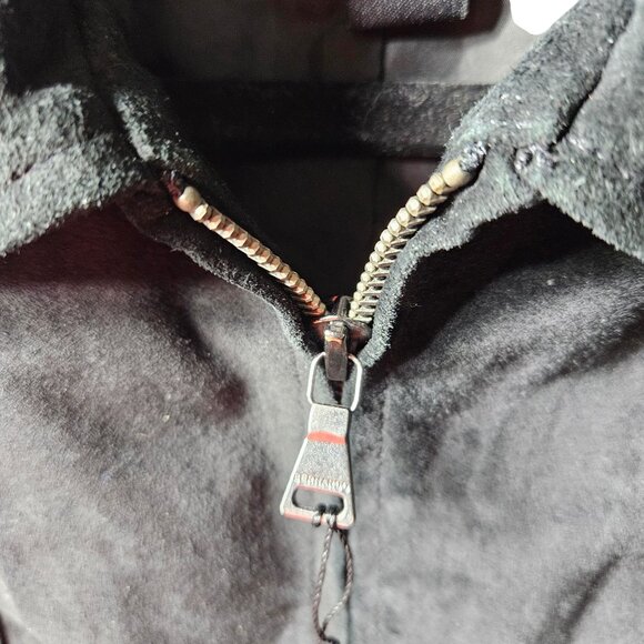 Bernardo Womens Black Genuine Leather Jacket Zip Closure Medium Fit Polyester Li - Picture 5 of 9